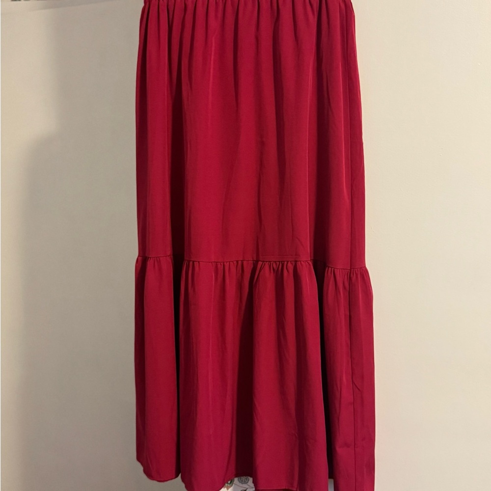 Elegant Red Skirt Set - Picture 3 of 5